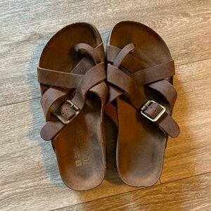 Brown leather sandals